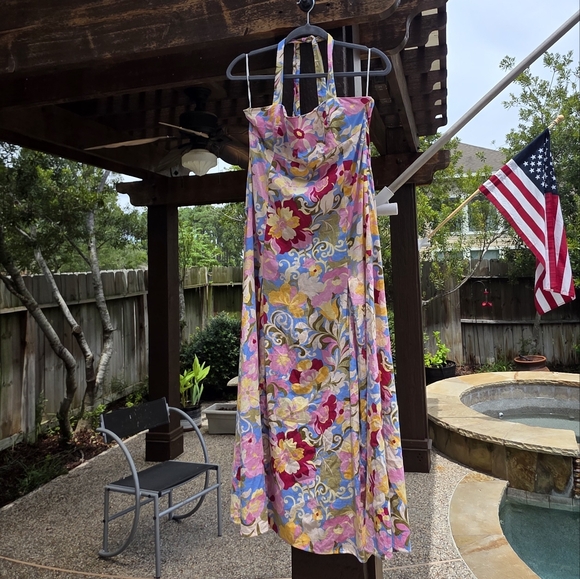 Zara Nwt Floral Halter Maxi Dress - Picture 11 of 15